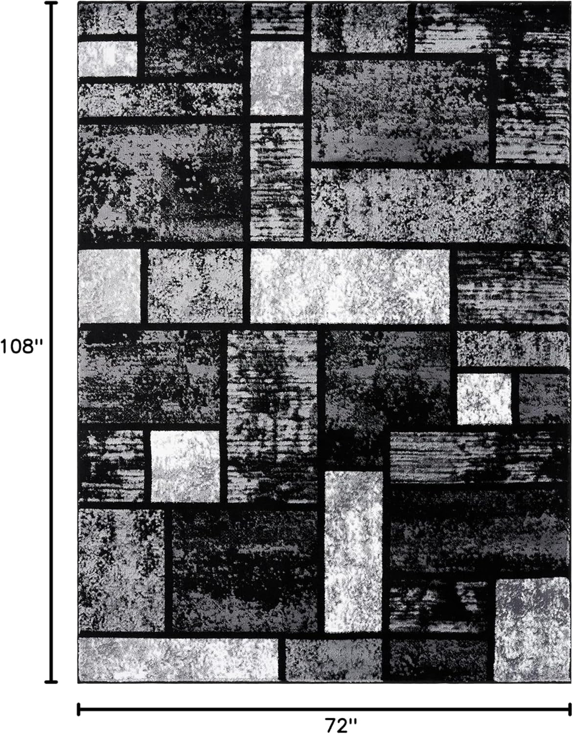 Luxe Weavers Geometric Squares Gray 6X9 Modern Abstract Area Rug - pet needs7445019593502Luxe Weavers Geometric Squares Gray 6X9 Modern Abstract Area Rugpet needs