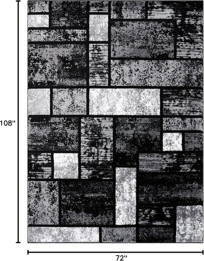 Luxe Weavers Geometric Squares Gray 6X9 Modern Abstract Area Rug - pet needs7445019593502Luxe Weavers Geometric Squares Gray 6X9 Modern Abstract Area Rugpet needs