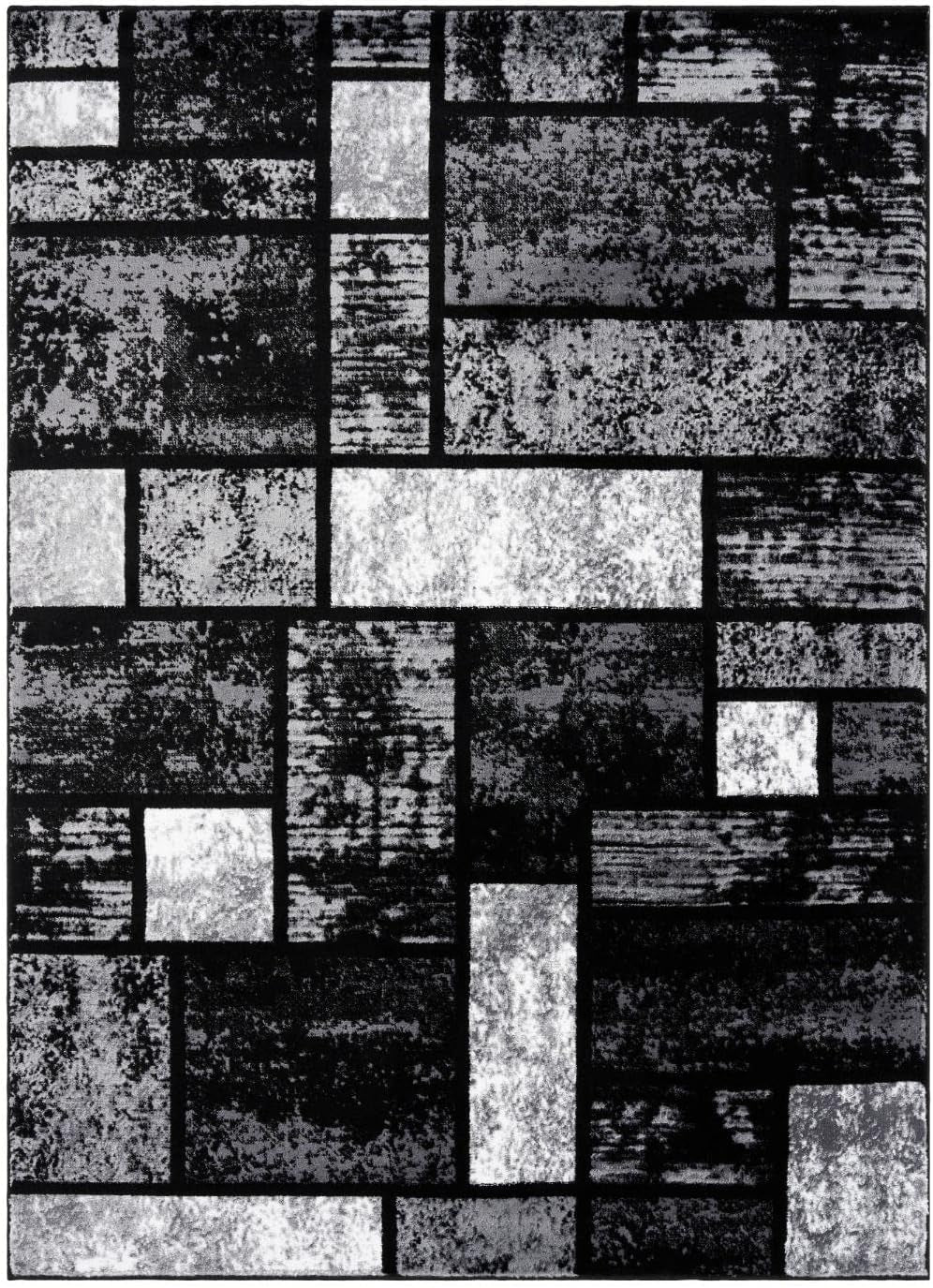 Luxe Weavers Geometric Squares Gray 6X9 Modern Abstract Area Rug - pet needs7445019593502Luxe Weavers Geometric Squares Gray 6X9 Modern Abstract Area Rugpet needs