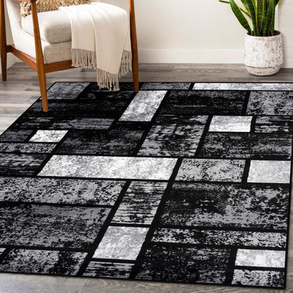 Luxe Weavers Geometric Squares Gray 6X9 Modern Abstract Area Rug - pet needs7445019593502Luxe Weavers Geometric Squares Gray 6X9 Modern Abstract Area Rugpet needs