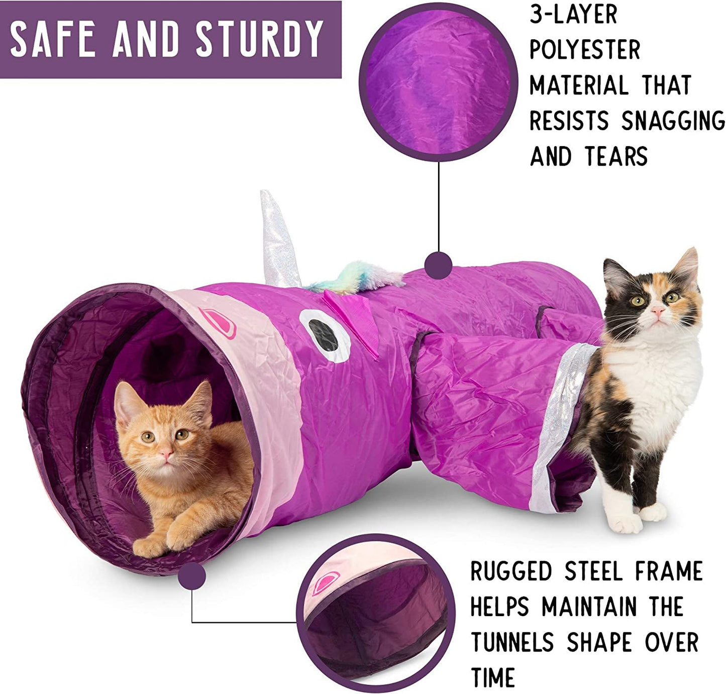 Magic Mewnicorn Multi Cat Tunnel Boredom Relief Toys with Crinkle Feather String for Dogs, Cats, Rabbits, Kittens and Guinea Pigs for Hiding Hunting and Resting - pet needs7445003037050Magic Mewnicorn Multi Cat Tunnel Boredom Relief Toys with Crinkle Feather String for Dogs, Cats, Rabbits, Kittens and Guinea Pigs for Hiding Hunting and RestingMagic Mewnicornpet needs