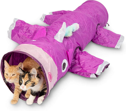 Magic Mewnicorn Multi Cat Tunnel Boredom Relief Toys with Crinkle Feather String for Dogs, Cats, Rabbits, Kittens and Guinea Pigs for Hiding Hunting and Resting - pet needs7445003037050Magic Mewnicorn Multi Cat Tunnel Boredom Relief Toys with Crinkle Feather String for Dogs, Cats, Rabbits, Kittens and Guinea Pigs for Hiding Hunting and RestingMagic Mewnicornpet needs