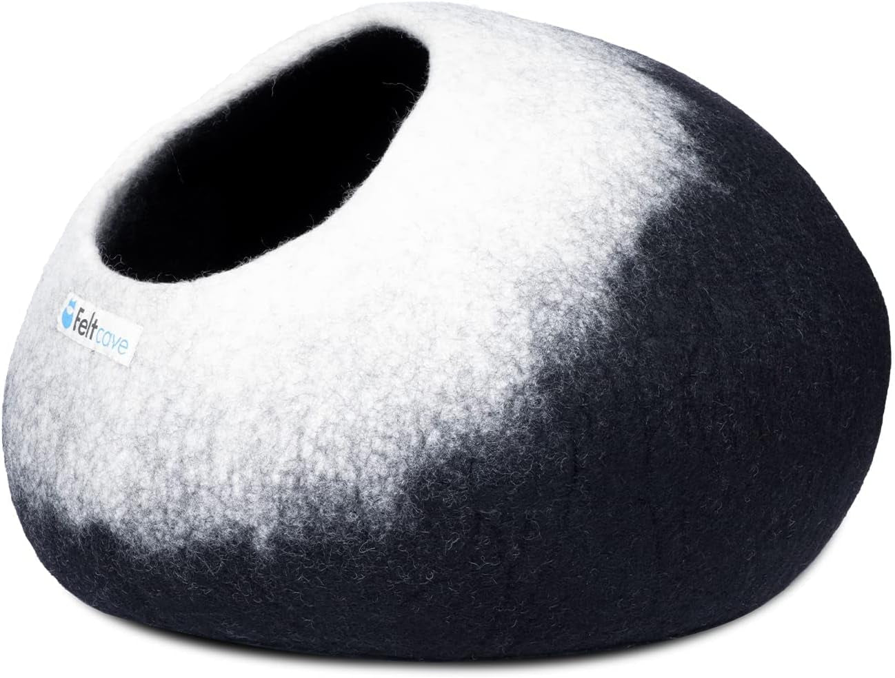 Medium Cat Cave Bed | Black & White | Cute and Cozy Cat Cave Handcrafted Merino Wool | Hideaway for Indoor Cats | Warming Nest for Kitty | Washable Wool Fabric - Gift for Pets - pet needs726084634749Medium Cat Cave Bed | Black & White | Cute and Cozy Cat Cave Handcrafted Merino Wool | Hideaway for Indoor Cats | Warming Nest for Kitty | Washable Wool Fabric - Gift for Petspet needs