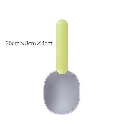 Multifunctional Dog Food Cat Food Shovel Spoon Feeding Spoon Sealed Bag Clip Creative Measuring Cup Curved Design Easy to Clean - pet needs744111017396Multifunctional Dog Food Cat Food Shovel Spoon Feeding Spoon Sealed Bag Clip Creative Measuring Cup Curved Design Easy to CleanGreengraypet needs