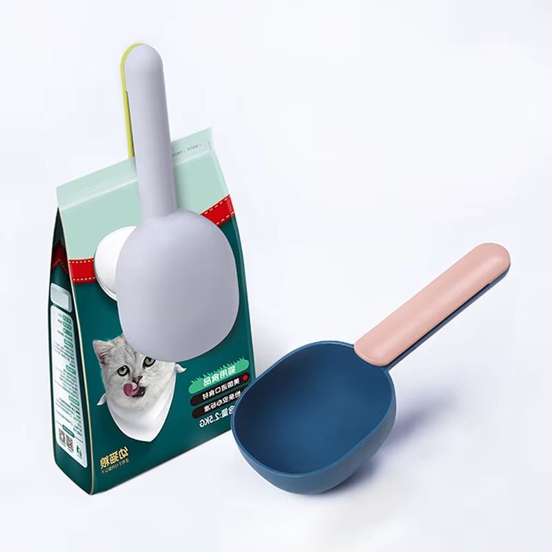 Multifunctional Dog Food Cat Food Shovel Spoon Feeding Spoon Sealed Bag Clip Creative Measuring Cup Curved Design Easy to Clean - pet needs7445035247229Multifunctional Dog Food Cat Food Shovel Spoon Feeding Spoon Sealed Bag Clip Creative Measuring Cup Curved Design Easy to CleanGreywhitepet needs