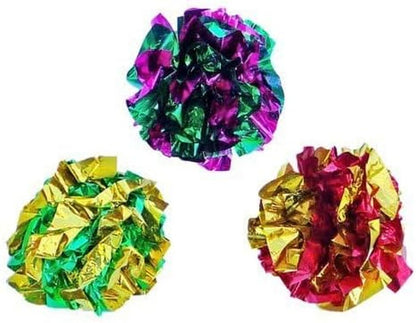 Mylar Crinkle Balls Cat Toys Interactive Crinkle Cat Toy Balls Independent Pet Kitten Cat Toys for Fat Cats Kittens Exercise, Soft and Right Size (6 Pack) - pet needs7445043381366Mylar Crinkle Balls Cat Toys Interactive Crinkle Cat Toy Balls Independent Pet Kitten Cat Toys for Fat Cats Kittens Exercise, Soft and Right Size (6 Pack)6 Packpet needs