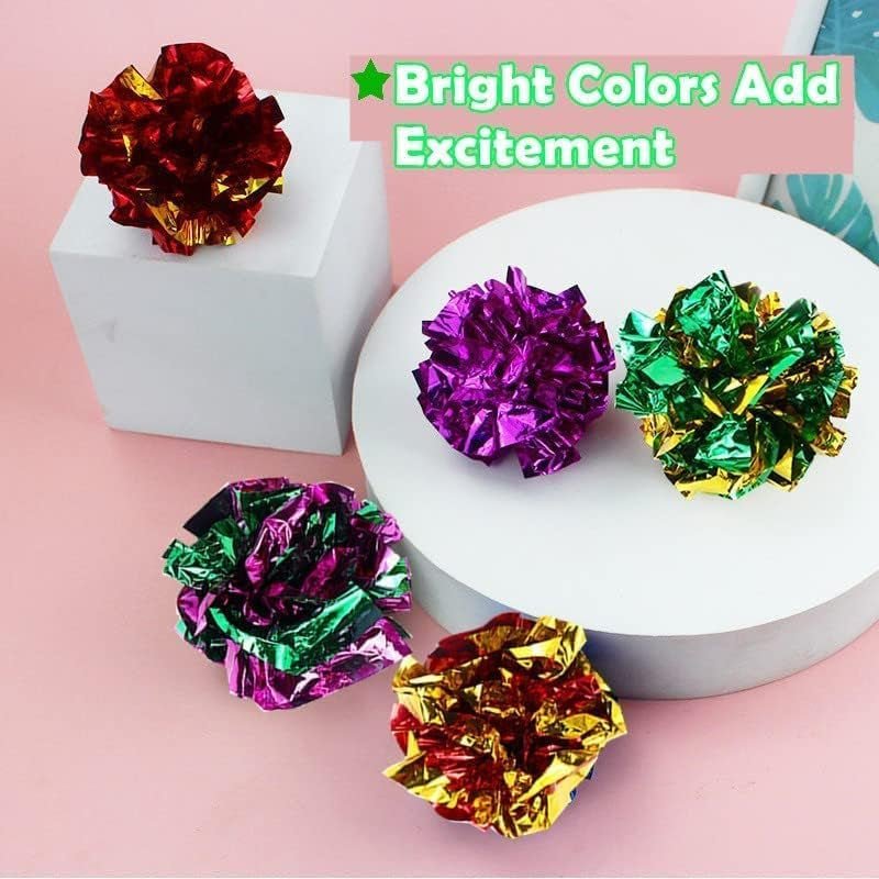 Mylar Crinkle Balls Cat Toys Interactive Crinkle Cat Toy Balls Independent Pet Kitten Cat Toys for Fat Cats Kittens Exercise, Soft and Right Size (6 Pack) - pet needs7445043381366Mylar Crinkle Balls Cat Toys Interactive Crinkle Cat Toy Balls Independent Pet Kitten Cat Toys for Fat Cats Kittens Exercise, Soft and Right Size (6 Pack)6 Packpet needs