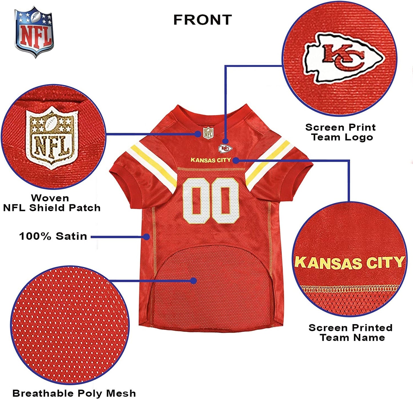 NFL Kansas City Chiefs Dog Jersey - Medium, Football Jersey Costume for Dogs - pet needs7445042781778NFL Kansas City Chiefs Dog Jersey - Medium, Football Jersey Costume for DogsKansas City ChiefsMediumMediumpet needs
