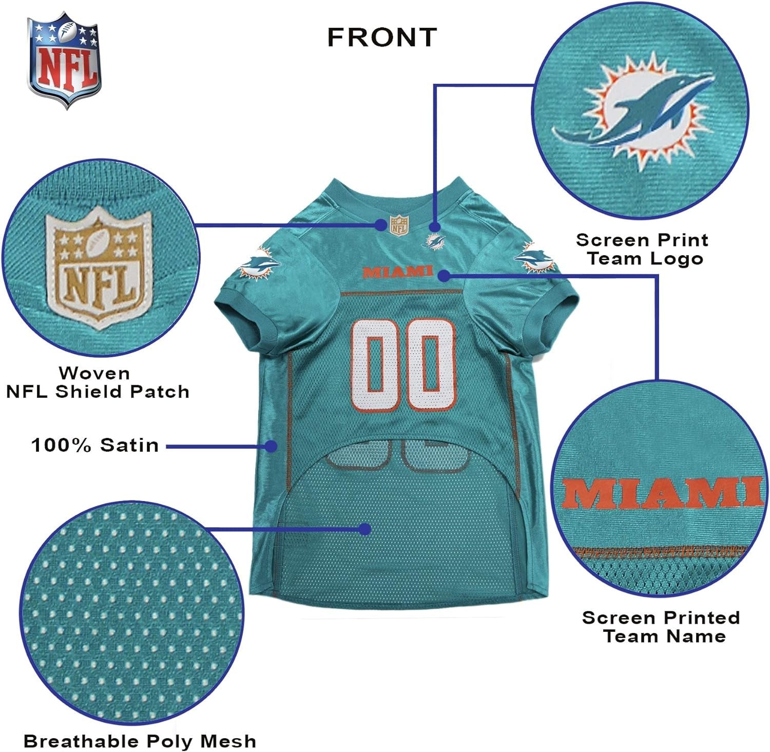 NFL MIAMI DOLPHINS DOG Jersey, X - Large - pet needs7445009821868NFL MIAMI DOLPHINS DOG Jersey, X - LargeMiami DolphinsX - LargeX - Largepet needs