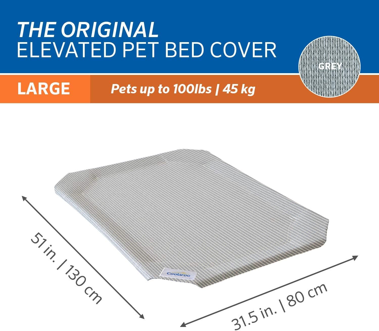 Original Pet Bed Replacement Cover - Grey - Large (43.5" X 31.5") - pet needs726084265950Original Pet Bed Replacement Cover - Grey - Large (43.5" X 31.5")GreyLargeLargepet needs