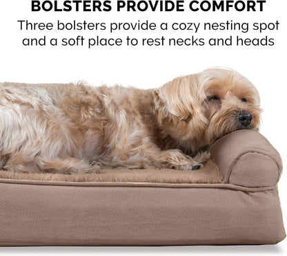 Orthopedic Dog Bed for Large Dogs W/ Removable Bolsters & Washable Cover, for Dogs up to 95 Lbs - Plush & Suede Sofa - Almondine, Jumbo/Xl - pet needs313105435456Orthopedic Dog Bed for Large Dogs W/ Removable Bolsters & Washable Cover, for Dogs up to 95 Lbs - Plush & Suede Sofa - Almondine, Jumbo/XlAlmondine40.0"L X 32.0"W X 8.0"Th40.0"L X 32.0"W X 8.0"Thpet needs