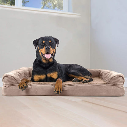 Orthopedic Dog Bed for Large Dogs W/ Removable Bolsters & Washable Cover, for Dogs up to 95 Lbs - Plush & Suede Sofa - Almondine, Jumbo/Xl - pet needs313105435456Orthopedic Dog Bed for Large Dogs W/ Removable Bolsters & Washable Cover, for Dogs up to 95 Lbs - Plush & Suede Sofa - Almondine, Jumbo/XlAlmondine40.0"L X 32.0"W X 8.0"Th40.0"L X 32.0"W X 8.0"Thpet needs