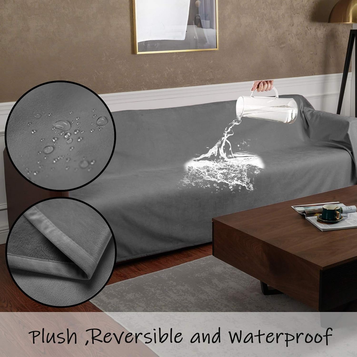 Pet Bed Blanket Reversible 100% Waterproof Velvet Super Soft for Sofa and Bed (40X60 Inches, Light Grey+Grey) - pet needs313043197140Pet Bed Blanket Reversible 100% Waterproof Velvet Super Soft for Sofa and Bed (40X60 Inches, Light Grey+Grey)Light Grey+Grey40X60 Inches40X60 Inchespet needs