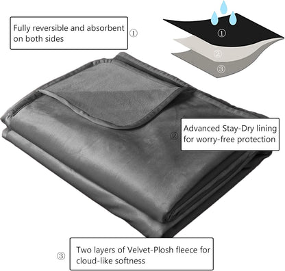 Pet Bed Blanket Reversible 100% Waterproof Velvet Super Soft for Sofa and Bed (40X60 Inches, Light Grey+Grey) - pet needs313043197140Pet Bed Blanket Reversible 100% Waterproof Velvet Super Soft for Sofa and Bed (40X60 Inches, Light Grey+Grey)Light Grey+Grey40X60 Inches40X60 Inchespet needs