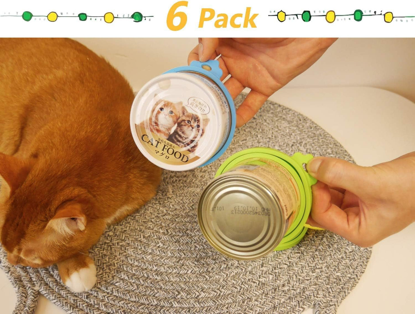 Pet Can Covers/6 Pack Silicone Dog Cat Food Can Lids/Universal Size Fit Most Standard Size Cans - pet needs744110310856Pet Can Covers/6 Pack Silicone Dog Cat Food Can Lids/Universal Size Fit Most Standard Size CansMultiplepet needs