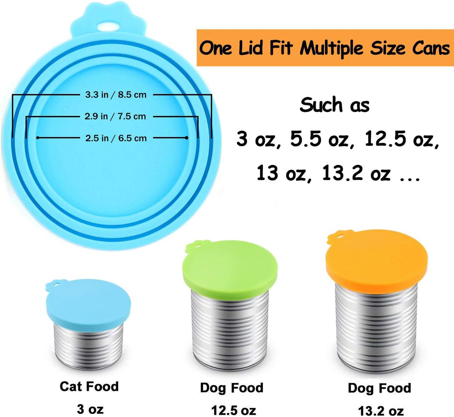 Pet Food Can Cover Silicone Can Lids for Dog and Cat Food(Universal Size,One Fit 3 Standard Size Food Cans),Multi - Colored - pet needs313108284280Pet Food Can Cover Silicone Can Lids for Dog and Cat Food(Universal Size,One Fit 3 Standard Size Food Cans),Multi - ColoredMulti - Coloredpet needs