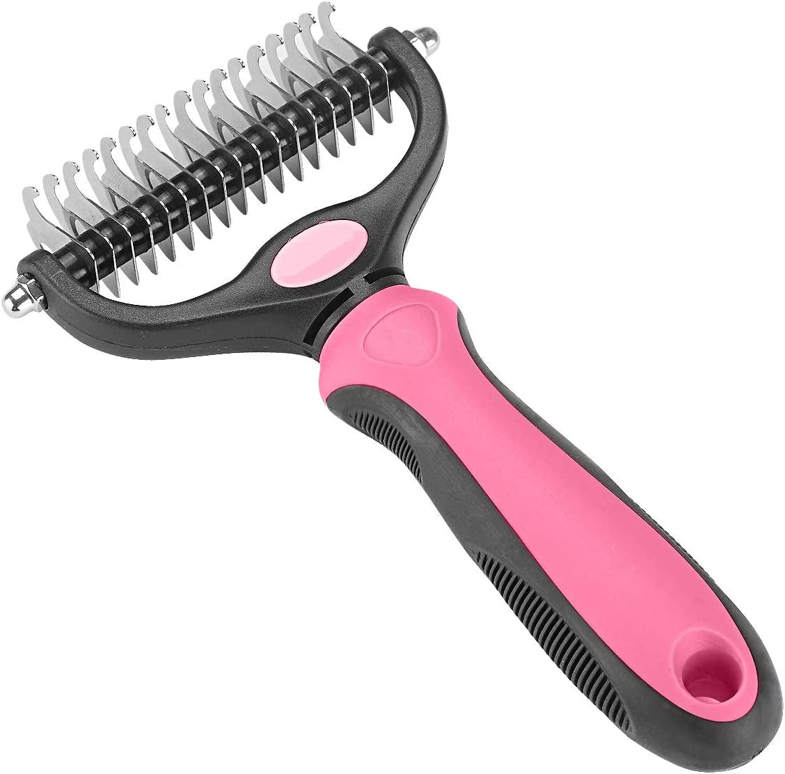 Pet Grooming Tool - 2 Sided Undercoat Rake for Cats and Dogs - Safe Dematting Comb for Easy Mats & Tangles Removing - No More Nasty Shedding and Flying Hair - pet needs313032061070Pet Grooming Tool - 2 Sided Undercoat Rake for Cats and Dogs - Safe Dematting Comb for Easy Mats & Tangles Removing - No More Nasty Shedding and Flying HairPinkOtherOtherpet needs