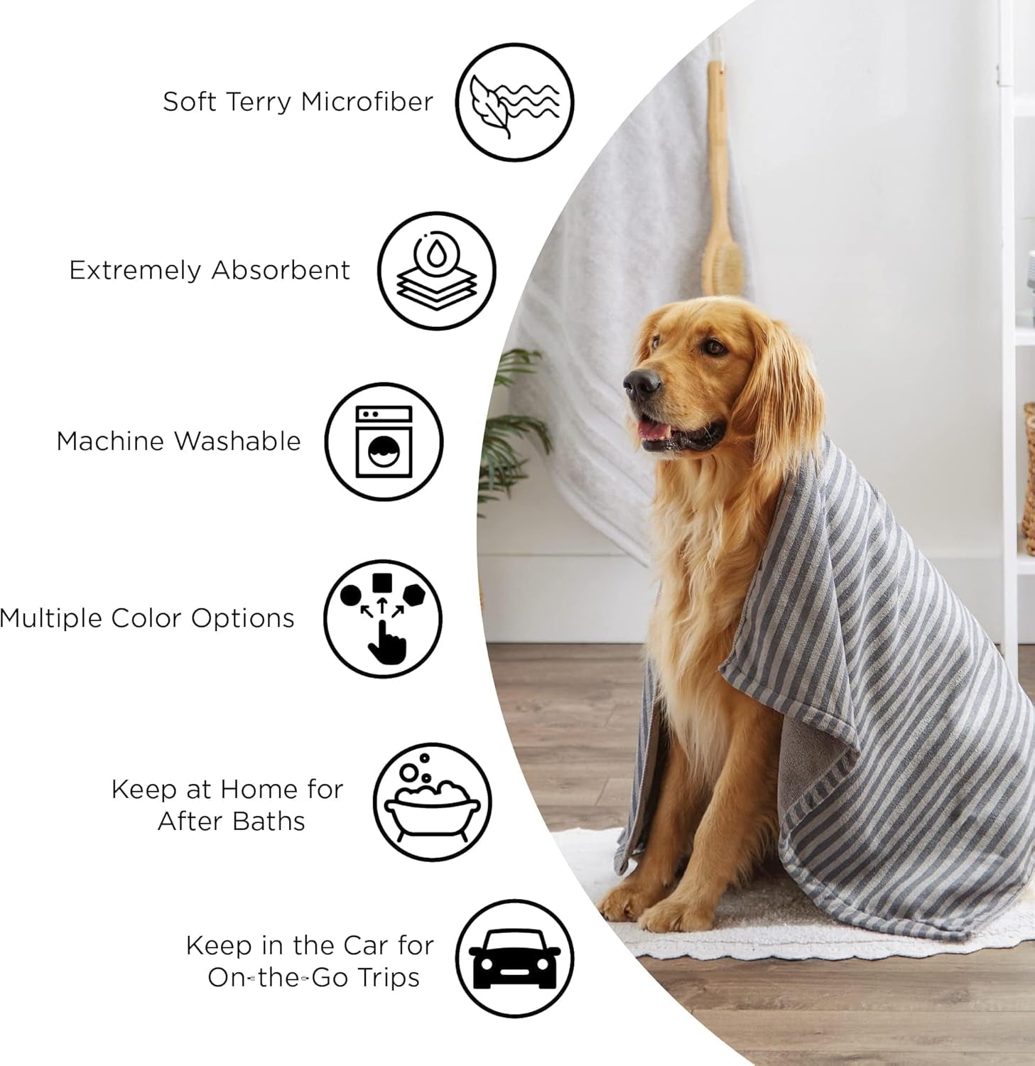 Pet Grooming Towel Collection Absorbent Microfiber X - Large, 41X23.5", Embroidered Taupe - pet needs7445053420482Pet Grooming Towel Collection Absorbent Microfiber X - Large, 41X23.5", Embroidered TaupeTaupe41X23.5"41X23.5"pet needs