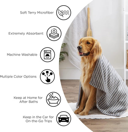 Pet Grooming Towel Collection Absorbent Microfiber X - Large, 41X23.5", Embroidered Taupe - pet needs7445053420482Pet Grooming Towel Collection Absorbent Microfiber X - Large, 41X23.5", Embroidered TaupeTaupe41X23.5"41X23.5"pet needs