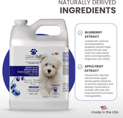 PRO Formula Berry Blue Brightening Pet Shampoo - Ultra - Hydrating Professional Whitening Dog Shampoo, Vivid Show - Quality Coat Enhancer, Tear Stain & Odor Eliminator, Vitamin B5, 128Oz+Pump - pet needs711181441017PRO Formula Berry Blue Brightening Pet Shampoo - Ultra - Hydrating Professional Whitening Dog Shampoo, Vivid Show - Quality Coat Enhancer, Tear Stain & Odor Eliminator, Vitamin B5, 128Oz+PumpBerry Blue Shampoo Gallon/Pumppet needs