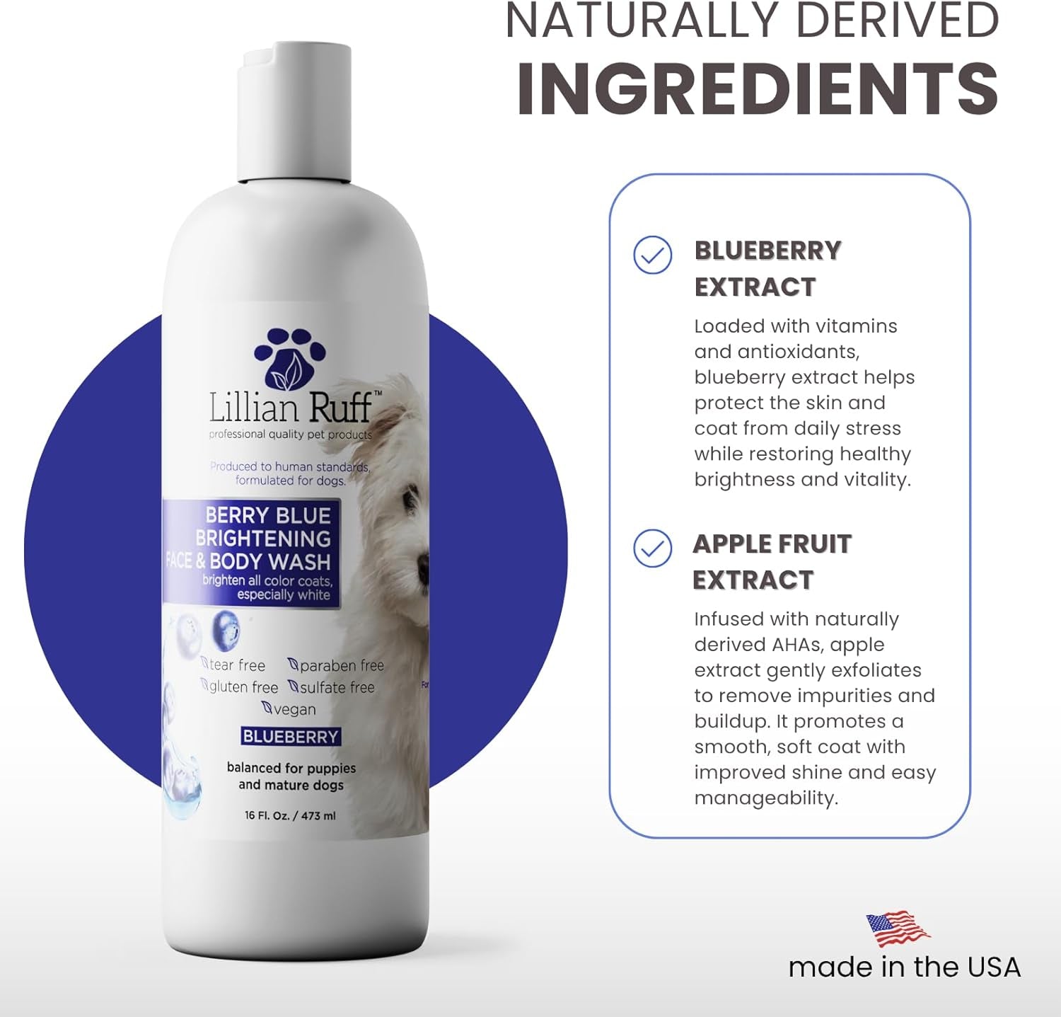 PRO Formula Berry Blue Brightening Pet Shampoo - Ultra - Hydrating Professional Whitening Dog Shampoo, Vivid Show - Quality Coat Enhancer, Tear Stain & Odor Eliminator with Provitamin B5 16Oz - pet needs7445054181160PRO Formula Berry Blue Brightening Pet Shampoo - Ultra - Hydrating Professional Whitening Dog Shampoo, Vivid Show - Quality Coat Enhancer, Tear Stain & Odor Eliminator with Provitamin B5 16OzBerry Blue Shampoo 16Ozpet needs