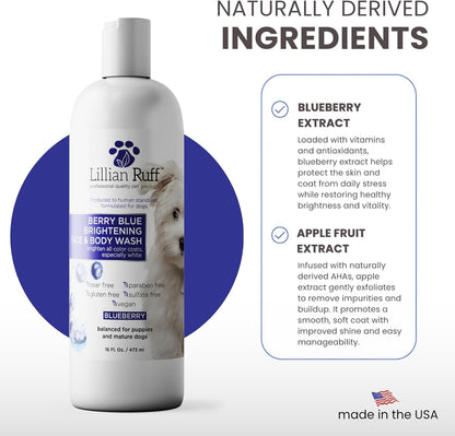 PRO Formula Berry Blue Brightening Pet Shampoo - Ultra - Hydrating Professional Whitening Dog Shampoo, Vivid Show - Quality Coat Enhancer, Tear Stain & Odor Eliminator with Provitamin B5 16Oz - pet needs7445054181160PRO Formula Berry Blue Brightening Pet Shampoo - Ultra - Hydrating Professional Whitening Dog Shampoo, Vivid Show - Quality Coat Enhancer, Tear Stain & Odor Eliminator with Provitamin B5 16OzBerry Blue Shampoo 16Ozpet needs