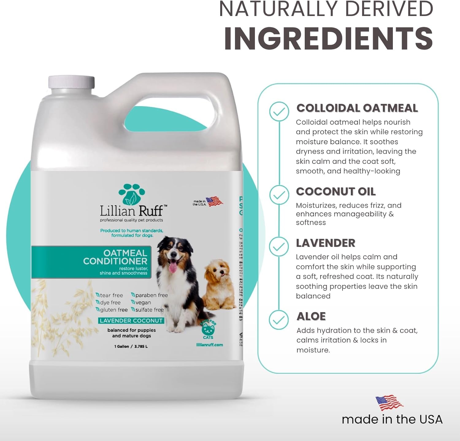 PRO Formula Oatmeal Dog Conditioner - Nourishing & Calming Relief for Allergies & Sensitive Skin - Detangles, Softens & Adds Shine with Oatmeal, Coconut Oil & Lavender - USA Made (Gallon) - pet needs7445020675648PRO Formula Oatmeal Dog Conditioner - Nourishing & Calming Relief for Allergies & Sensitive Skin - Detangles, Softens & Adds Shine with Oatmeal, Coconut Oil & Lavender - USA Made (Gallon)Gallonpet needs