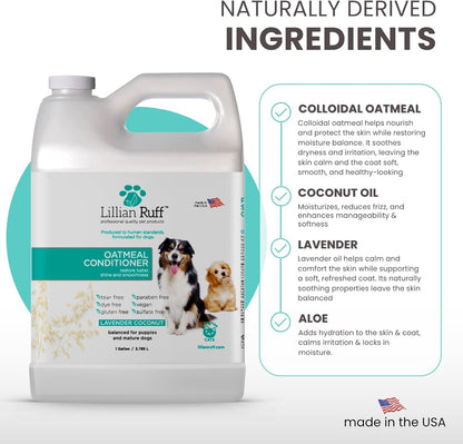 PRO Formula Oatmeal Dog Conditioner - Nourishing & Calming Relief for Allergies & Sensitive Skin - Detangles, Softens & Adds Shine with Oatmeal, Coconut Oil & Lavender - USA Made (Gallon) - pet needs7445020675648PRO Formula Oatmeal Dog Conditioner - Nourishing & Calming Relief for Allergies & Sensitive Skin - Detangles, Softens & Adds Shine with Oatmeal, Coconut Oil & Lavender - USA Made (Gallon)Gallonpet needs