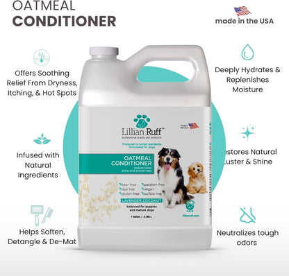 PRO Formula Oatmeal Dog Conditioner - Nourishing & Calming Relief for Allergies & Sensitive Skin - Detangles, Softens & Adds Shine with Oatmeal, Coconut Oil & Lavender - USA Made (Gallon) - pet needs7445020675648PRO Formula Oatmeal Dog Conditioner - Nourishing & Calming Relief for Allergies & Sensitive Skin - Detangles, Softens & Adds Shine with Oatmeal, Coconut Oil & Lavender - USA Made (Gallon)Gallonpet needs
