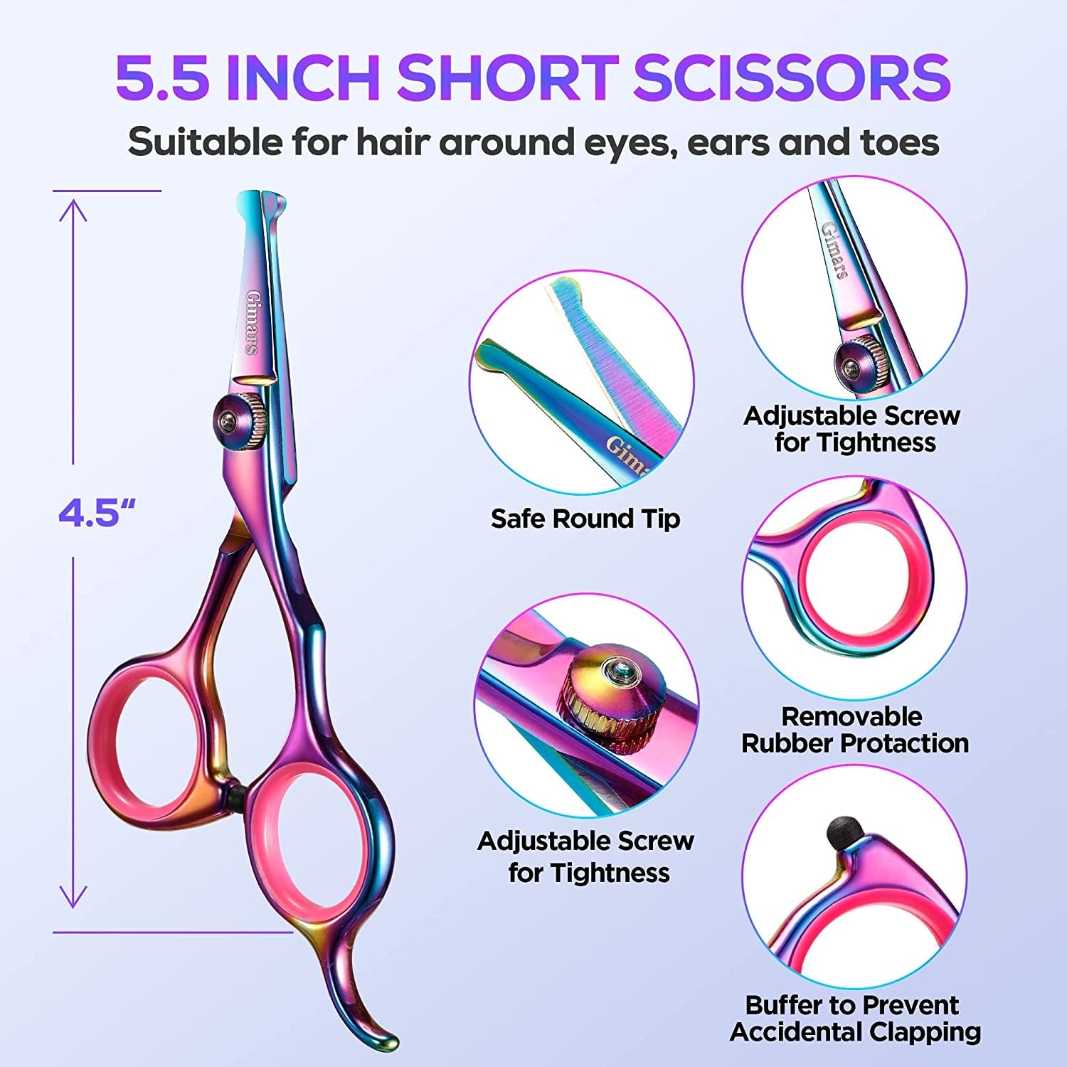 Professional 4CR Stainless Steel 6 in 1 Grooming Scissors for Dogs with Safety round Tip, Heavy Duty Titanium Coated Pet Grooming Scissor for Dogs, Cats and Other Animals - pet needs711181801576Professional 4CR Stainless Steel 6 in 1 Grooming Scissors for Dogs with Safety round Tip, Heavy Duty Titanium Coated Pet Grooming Scissor for Dogs, Cats and Other AnimalsColorful 6 In 1pet needs