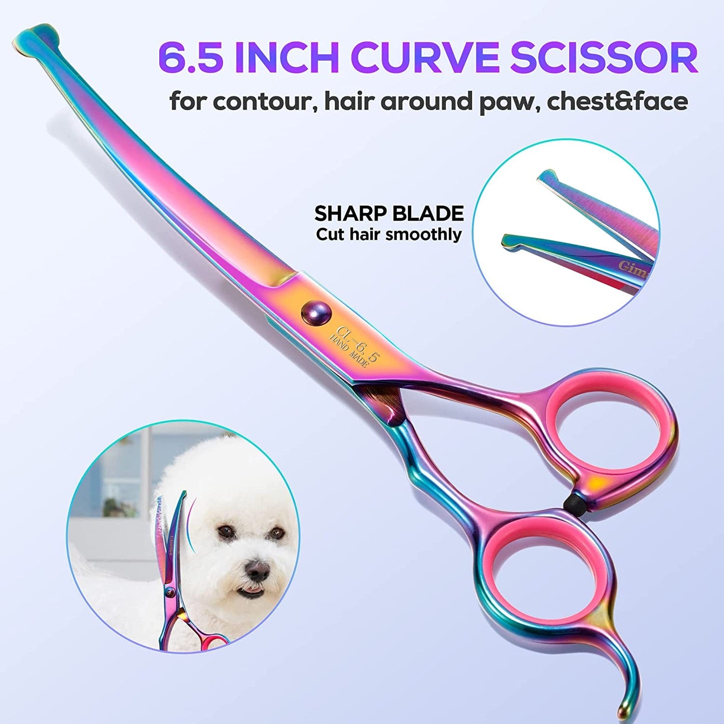 Professional 4CR Stainless Steel 6 in 1 Grooming Scissors for Dogs with Safety round Tip, Heavy Duty Titanium Coated Pet Grooming Scissor for Dogs, Cats and Other Animals - pet needs711181801576Professional 4CR Stainless Steel 6 in 1 Grooming Scissors for Dogs with Safety round Tip, Heavy Duty Titanium Coated Pet Grooming Scissor for Dogs, Cats and Other AnimalsColorful 6 In 1pet needs