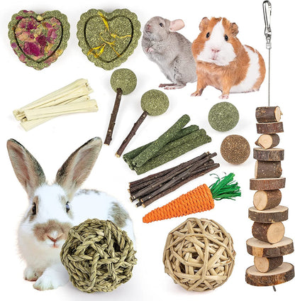 Rabbit Toys Bunny/Guinea Pig Toys Natural Timothy Hay Hamster for Teeth Handmade Chews and Treats Apple Wood Sticks Chinchilla Rat - pet needs313103166154Rabbit Toys Bunny/Guinea Pig Toys Natural Timothy Hay Hamster for Teeth Handmade Chews and Treats Apple Wood Sticks Chinchilla RatStyle1pet needs