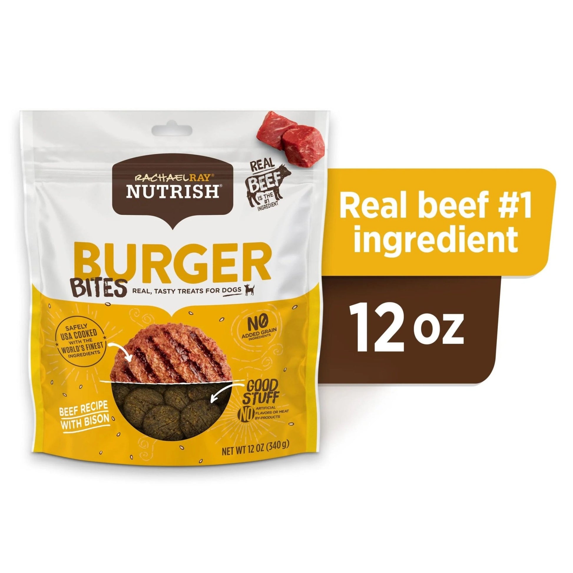 Rachael Ray Burger Bites Dog Treats, Beef Burger with Bison Recipe, Grain Free, 12 Oz. - pet needs744110523447Rachael Ray Burger Bites Dog Treats, Beef Burger with Bison Recipe, Grain Free, 12 Oz.Beef11pet needs