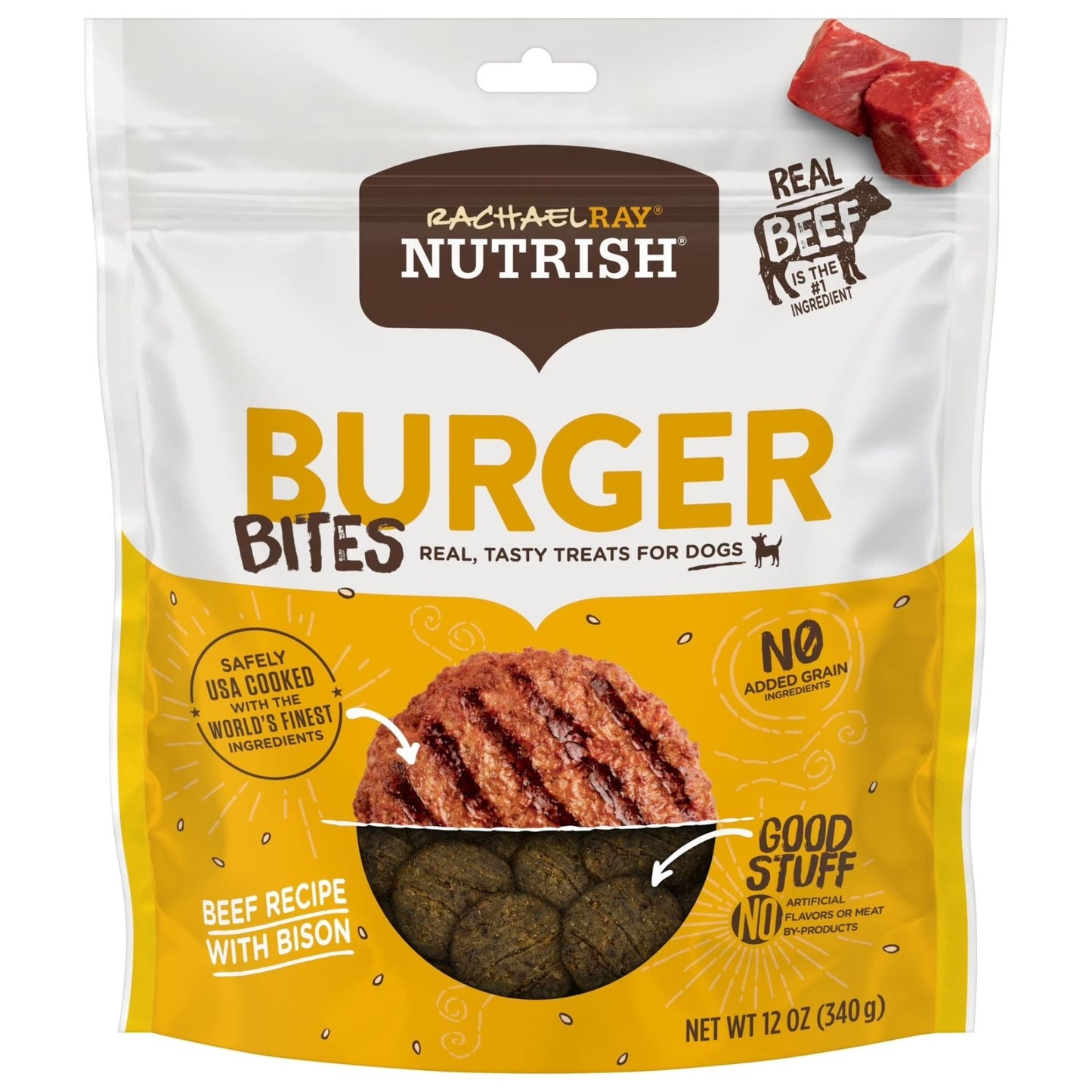 Rachael Ray Burger Bites Dog Treats, Beef Burger with Bison Recipe, Grain Free, 12 Oz. - pet needs744110523447Rachael Ray Burger Bites Dog Treats, Beef Burger with Bison Recipe, Grain Free, 12 Oz.Beef11pet needs
