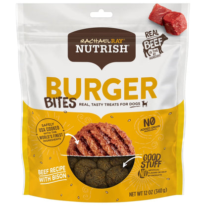 Rachael Ray Burger Bites Dog Treats, Beef Burger with Bison Recipe, Grain Free, 12 Oz. - pet needs744110523447Rachael Ray Burger Bites Dog Treats, Beef Burger with Bison Recipe, Grain Free, 12 Oz.Beef11pet needs