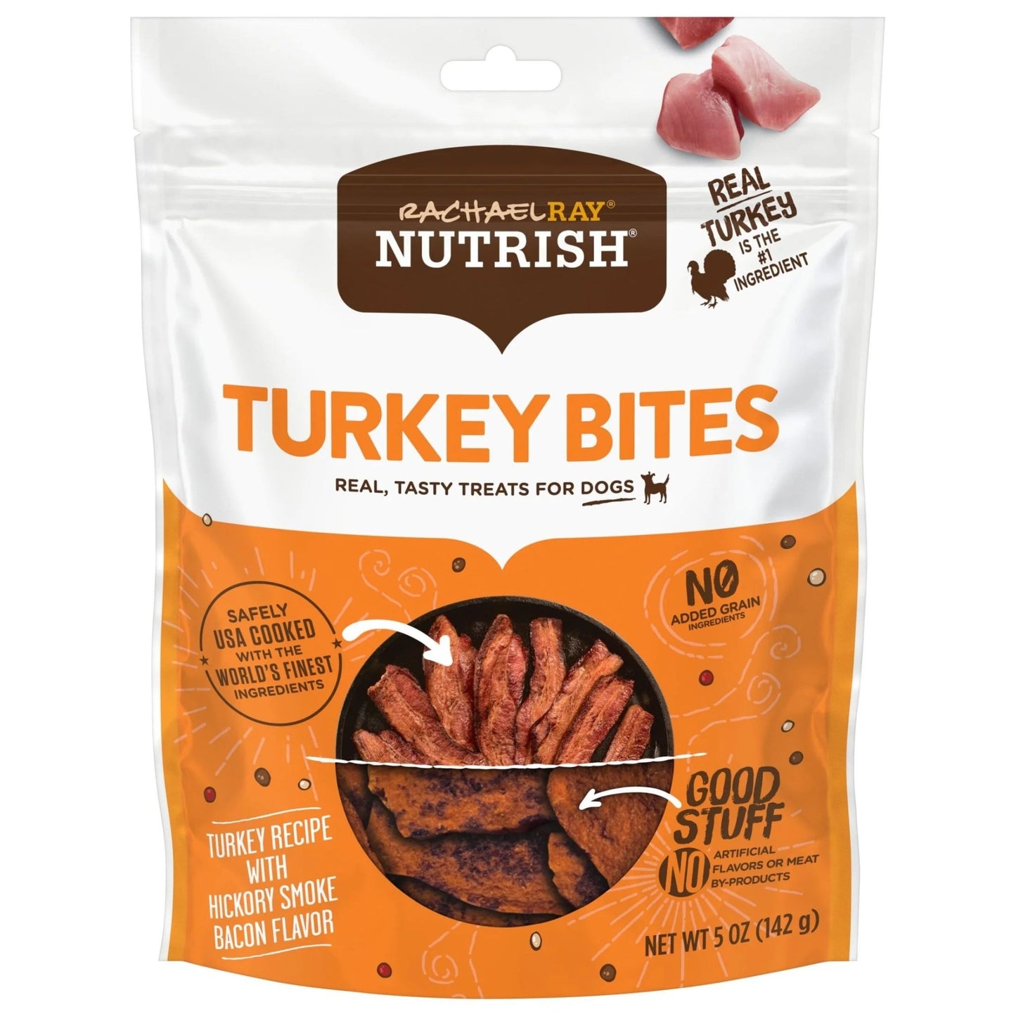 Rachael Ray Turkey Bites Dry Dog Treats, Turkey & Hickory Smoke Bacon Soft Treats, 5 Oz. Pouch - pet needs744110073034Rachael Ray Turkey Bites Dry Dog Treats, Turkey & Hickory Smoke Bacon Soft Treats, 5 Oz. PouchHickory Smoked Baconpet needs