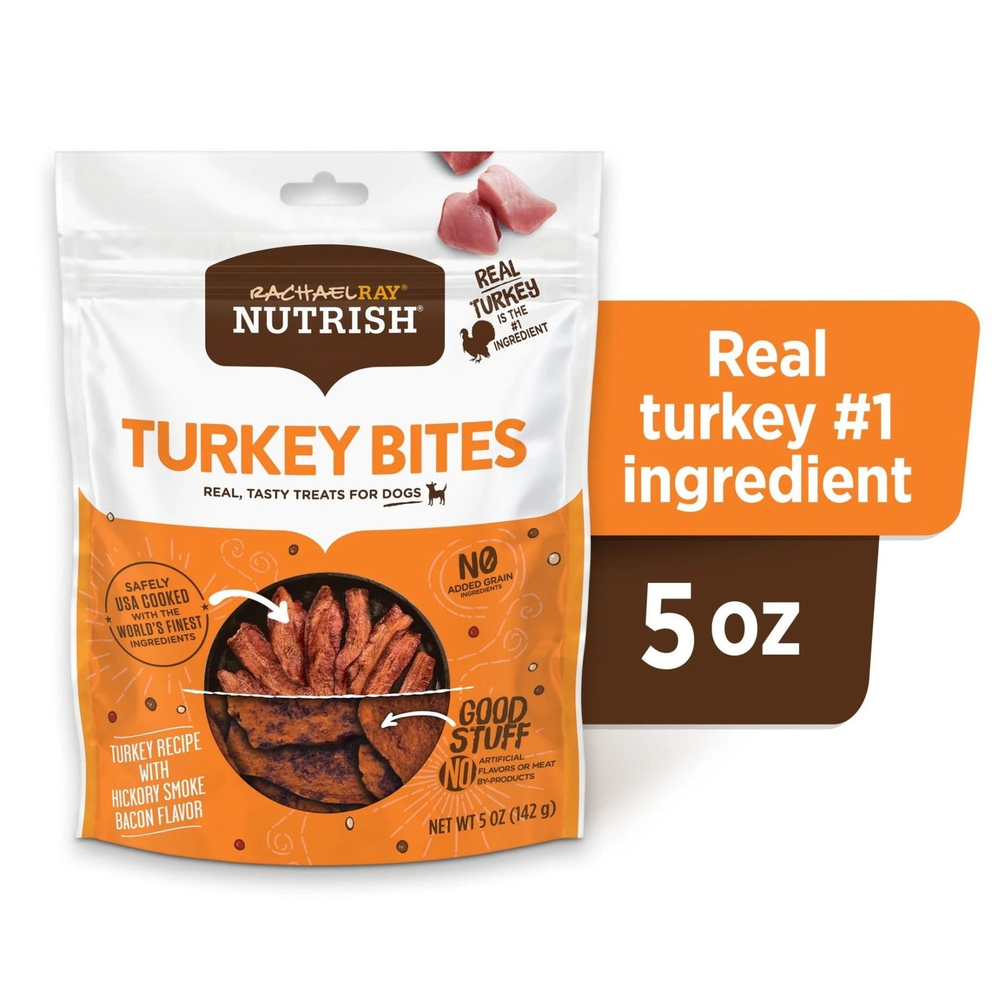 Rachael Ray Turkey Bites Dry Dog Treats, Turkey & Hickory Smoke Bacon Soft Treats, 5 Oz. Pouch - pet needs744110073034Rachael Ray Turkey Bites Dry Dog Treats, Turkey & Hickory Smoke Bacon Soft Treats, 5 Oz. PouchHickory Smoked Baconpet needs