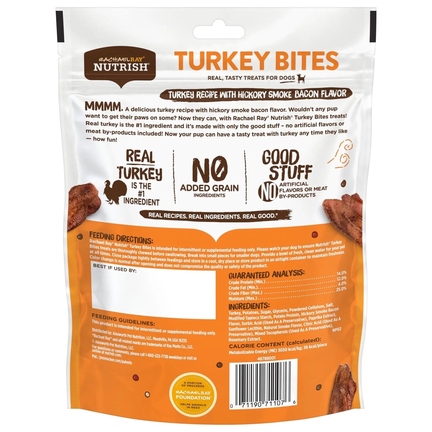 Rachael Ray Turkey Bites Dry Dog Treats, Turkey & Hickory Smoke Bacon Soft Treats, 5 Oz. Pouch - pet needs744110073034Rachael Ray Turkey Bites Dry Dog Treats, Turkey & Hickory Smoke Bacon Soft Treats, 5 Oz. PouchHickory Smoked Baconpet needs