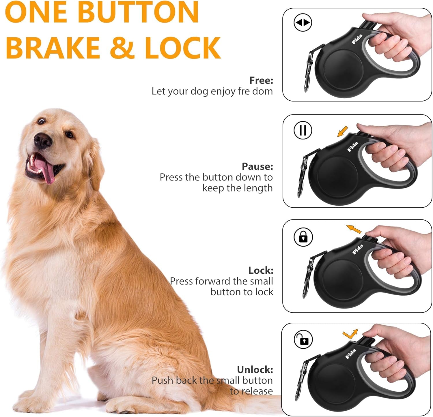 Retractable Dog Leash with Dispenser and Poop Bags, 16 Ft Pet Walking Leash for Medium Dog or Cat up to 44 Lbs, Anti - Slip Handle, Tangle - Free, Reflective Nylon Tape (M, Black) - pet needs7445030839863Retractable Dog Leash with Dispenser and Poop Bags, 16 Ft Pet Walking Leash for Medium Dog or Cat up to 44 Lbs, Anti - Slip Handle, Tangle - Free, Reflective Nylon Tape (M, Black)BlackMedium, 16FtMedium, 16Ftpet needs