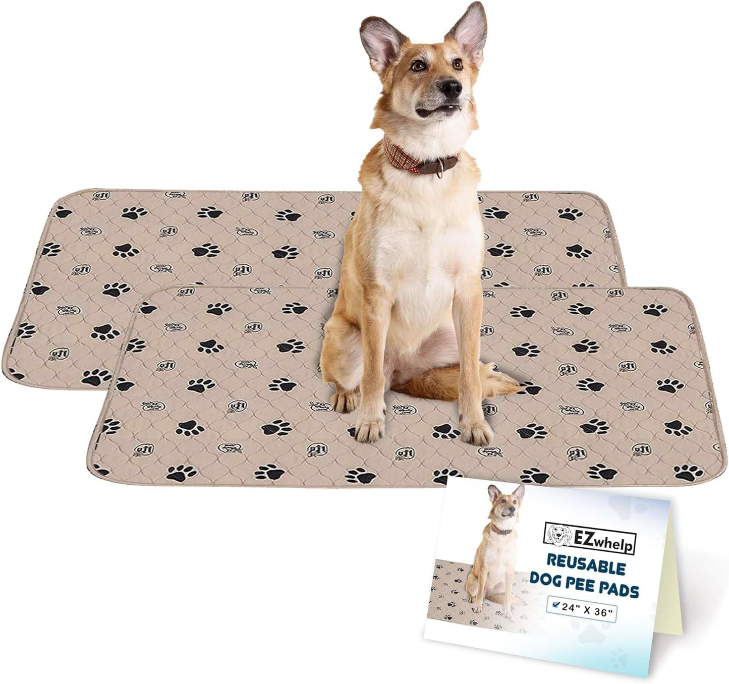 Reusable Dog Pee Pads, Washable Waterproof Mats for Potty Training or Whelping Pads, Puppy Pad with Rounded Corners, 24X36 Inch, 2 Pack - pet needs313051325320Reusable Dog Pee Pads, Washable Waterproof Mats for Potty Training or Whelping Pads, Puppy Pad with Rounded Corners, 24X36 Inch, 2 Pack24X36 Inchpet needs
