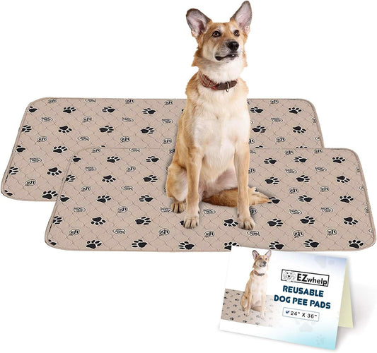 Reusable Dog Pee Pads, Washable Waterproof Mats for Potty Training or Whelping Pads, Puppy Pad with Rounded Corners, 24X36 Inch, 2 Pack - pet needs313051325320Reusable Dog Pee Pads, Washable Waterproof Mats for Potty Training or Whelping Pads, Puppy Pad with Rounded Corners, 24X36 Inch, 2 Pack24X36 Inchpet needs