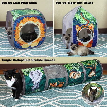 Safari Jungle Collapsible Cat Toy Collection, Combo - pet needs705353381898Safari Jungle Collapsible Cat Toy Collection, ComboCombopet needs