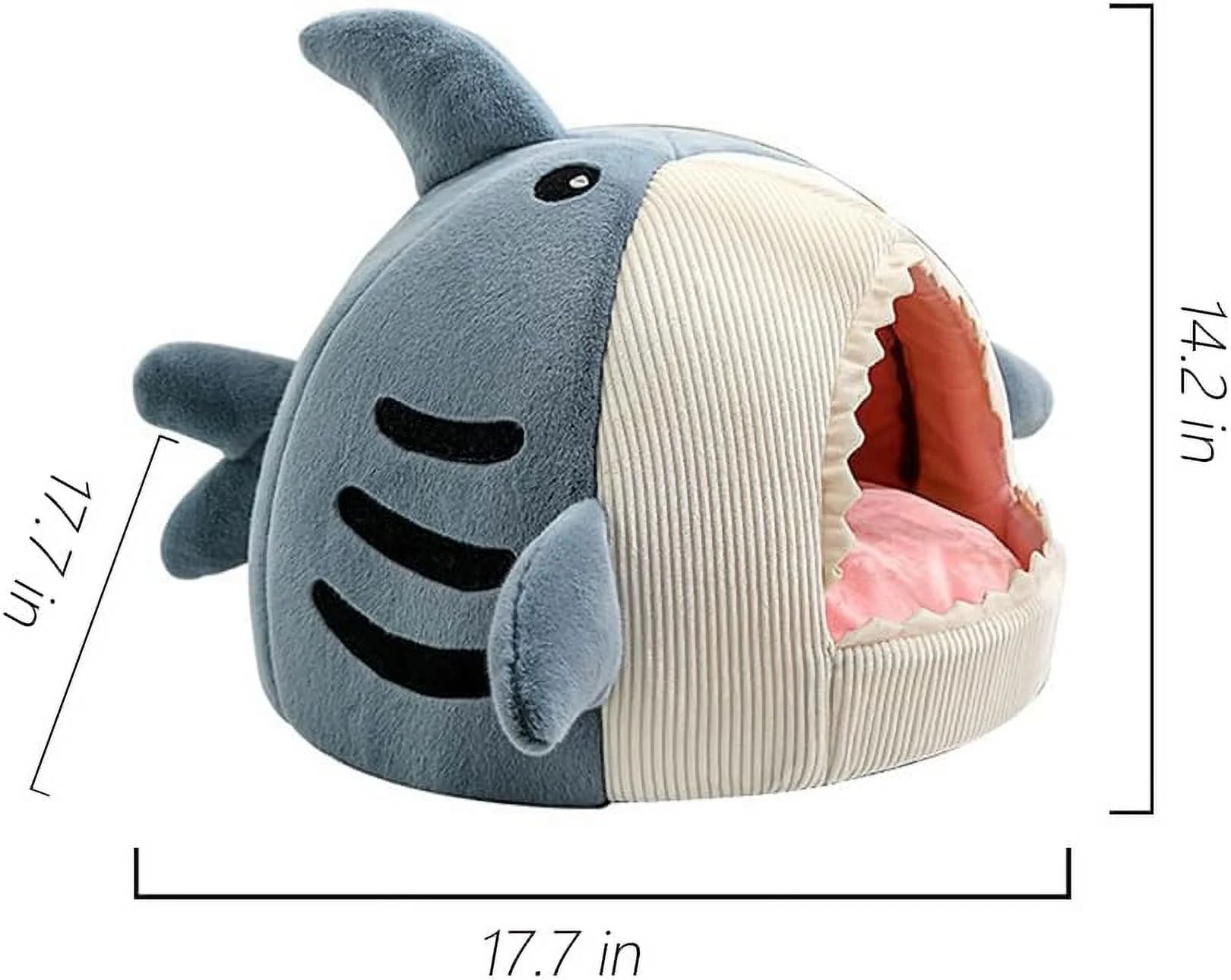 Shark Shape Cat Cave Bed Thick Cushion Kitten Soft Warm House Indoor Cats Cute Tent Removable Washable Cushioned Pillow anti Slip Bottom Hut Sleeping - pet needs7445020637677Shark Shape Cat Cave Bed Thick Cushion Kitten Soft Warm House Indoor Cats Cute Tent Removable Washable Cushioned Pillow anti Slip Bottom Hut SleepingBlue19.68" X 19.68" X 14.17"19.68" X 19.68" X 14.17"pet needs