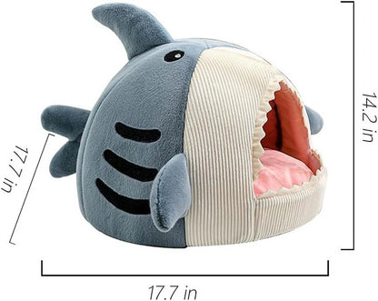 Shark Shape Cat Cave Bed Thick Cushion Kitten Soft Warm House Indoor Cats Cute Tent Removable Washable Cushioned Pillow anti Slip Bottom Hut Sleeping - pet needs7445020637677Shark Shape Cat Cave Bed Thick Cushion Kitten Soft Warm House Indoor Cats Cute Tent Removable Washable Cushioned Pillow anti Slip Bottom Hut SleepingBlue19.68" X 19.68" X 14.17"19.68" X 19.68" X 14.17"pet needs