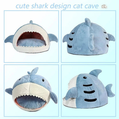 Shark Shape Cat Cave Bed Thick Cushion Kitten Soft Warm House Indoor Cats Cute Tent Removable Washable Cushioned Pillow anti Slip Bottom Hut Sleeping - pet needs7445020637677Shark Shape Cat Cave Bed Thick Cushion Kitten Soft Warm House Indoor Cats Cute Tent Removable Washable Cushioned Pillow anti Slip Bottom Hut SleepingBlue19.68" X 19.68" X 14.17"19.68" X 19.68" X 14.17"pet needs