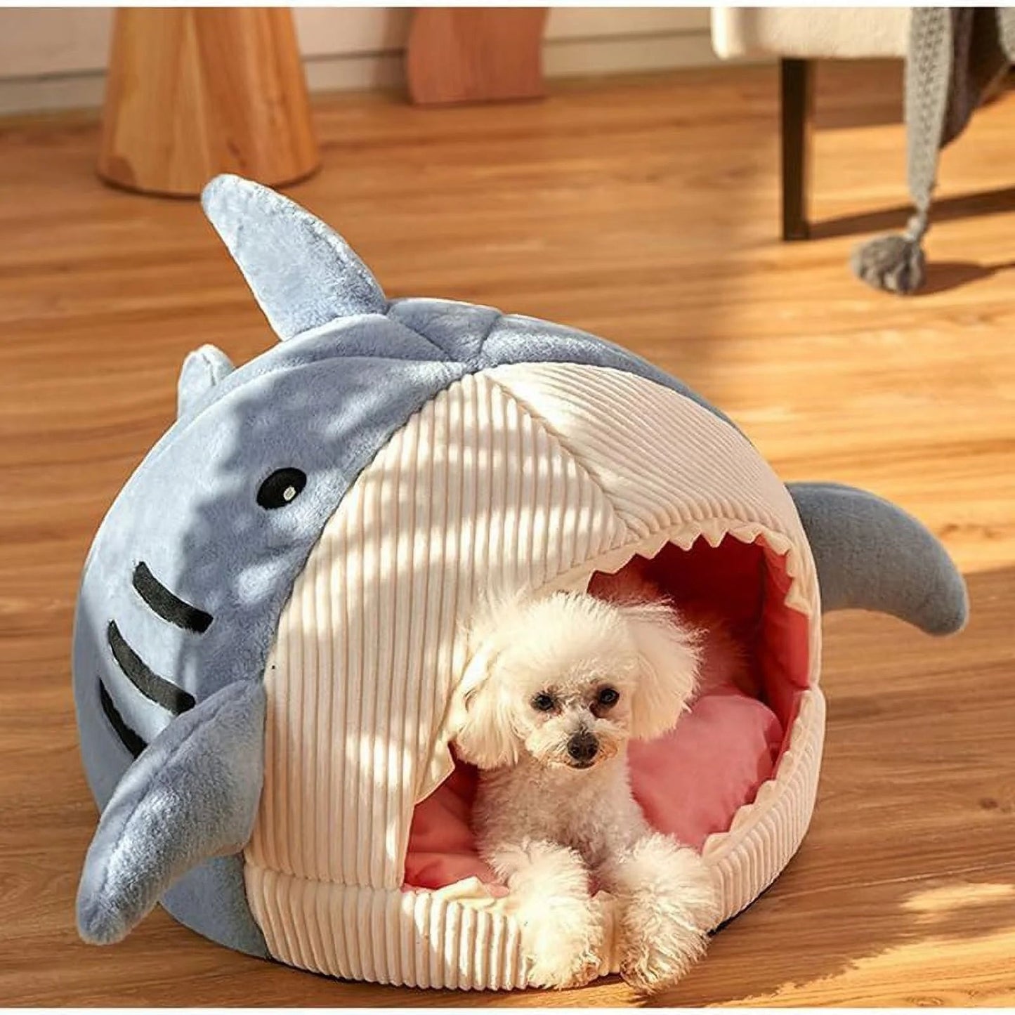 Shark Shape Cat Cave Bed Thick Cushion Kitten Soft Warm House Indoor Cats Cute Tent Removable Washable Cushioned Pillow anti Slip Bottom Hut Sleeping - pet needs7445020637677Shark Shape Cat Cave Bed Thick Cushion Kitten Soft Warm House Indoor Cats Cute Tent Removable Washable Cushioned Pillow anti Slip Bottom Hut SleepingBlue19.68" X 19.68" X 14.17"19.68" X 19.68" X 14.17"pet needs