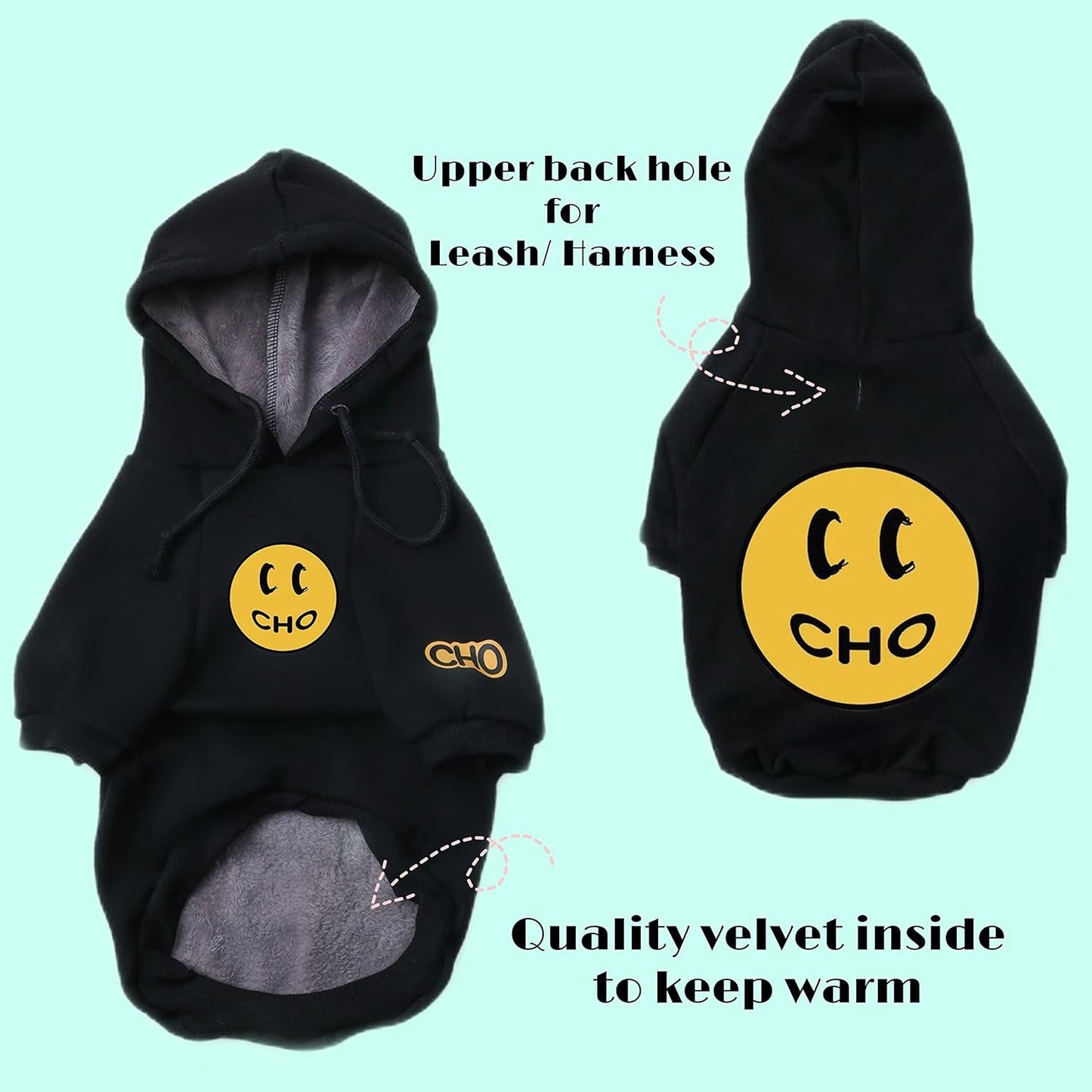 Smiley Dog Hoodie Stylish Dog Clothes Smiley Face Sweater Cotton Sweatshirt Fashion Outfit for Dogs Cats Puppy Small Medium Large (2XL, Black) - pet needs7445037173137Smiley Dog Hoodie Stylish Dog Clothes Smiley Face Sweater Cotton Sweatshirt Fashion Outfit for Dogs Cats Puppy Small Medium Large (2XL, Black)Smiley - Black2Xl (Chest: 21'' - 23.6'' / Suggest: 22 - 32 Lbs)2Xl (Chest: 21'' - 23.6'' / Suggest: 22 - 32 Lbs)pet needs