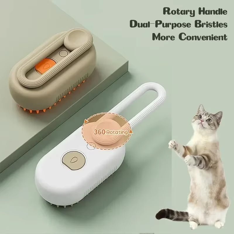 Steamy Dog Brush Electric Spray Cat Hair Brush 3 In1 Dog Steamer Brush for Massage Pet Grooming Removing Tangled and Loose Hair - pet needs313114190117Steamy Dog Brush Electric Spray Cat Hair Brush 3 In1 Dog Steamer Brush for Massage Pet Grooming Removing Tangled and Loose HairGreen - 1Pcpet needs