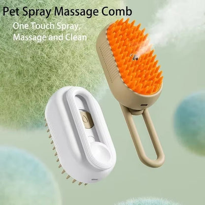 Steamy Dog Brush Electric Spray Cat Hair Brush 3 In1 Dog Steamer Brush for Massage Pet Grooming Removing Tangled and Loose Hair - pet needs313114190117Steamy Dog Brush Electric Spray Cat Hair Brush 3 In1 Dog Steamer Brush for Massage Pet Grooming Removing Tangled and Loose HairGreen - 1Pcpet needs