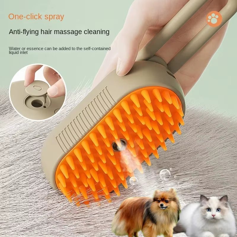 Steamy Dog Brush Electric Spray Cat Hair Brush 3 In1 Dog Steamer Brush for Massage Pet Grooming Removing Tangled and Loose Hair - pet needs313114190117Steamy Dog Brush Electric Spray Cat Hair Brush 3 In1 Dog Steamer Brush for Massage Pet Grooming Removing Tangled and Loose HairGreen - 1Pcpet needs